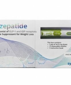 Synedica Tirzepatide 40mg weekly injection pen research kit arranged on a laboratory table with analytical documentation